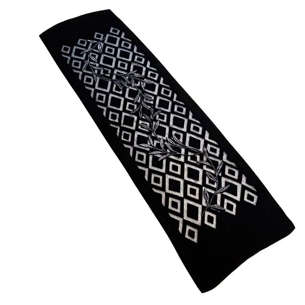 Roberta di Camerino Velvet & silk burnout wrap shawl black silver organic floral